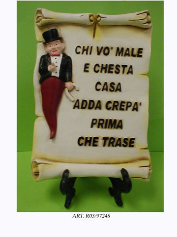 Pergamena Cubbo Chi vo male a questa casa