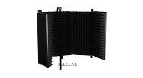 Microphone stand mountable reflection screen.